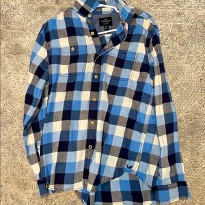 American Eagle Plaid Button Down size Large